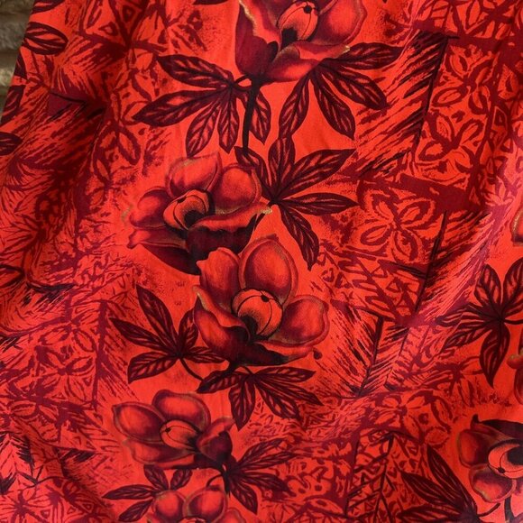 Hawaiian Vintage 60s Red Floral Muumuu Fashions by Tina Waikiki Dress - Picture 3 of 7